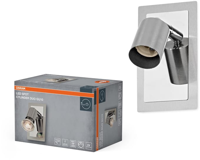 LED Spot Cylinder Duo 1xGU10 Brushed Nickel