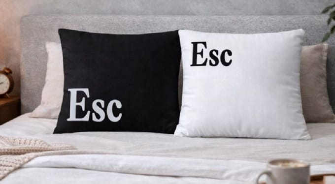Keyboard Essentials Collection kussenhoes - Black and White - 45x45 cm