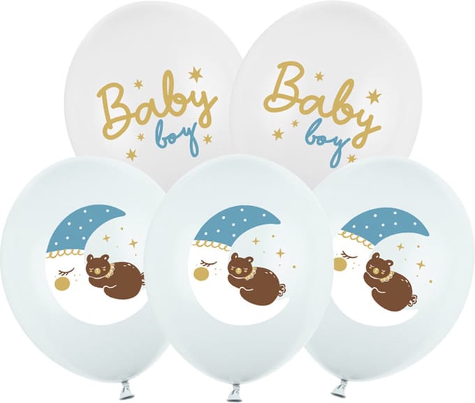 PartyDeco - Baby boy ballonnen - 6 stuks