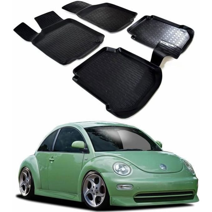 SCOUTT Tapis de sol Volkswagen BEETLE - Caoutchouc Premium - 3D - Sur mesure noir