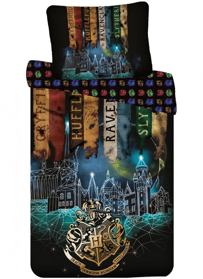 Harry Potter dekbedovertrek Hogwarts dark - 140 x 200 cm