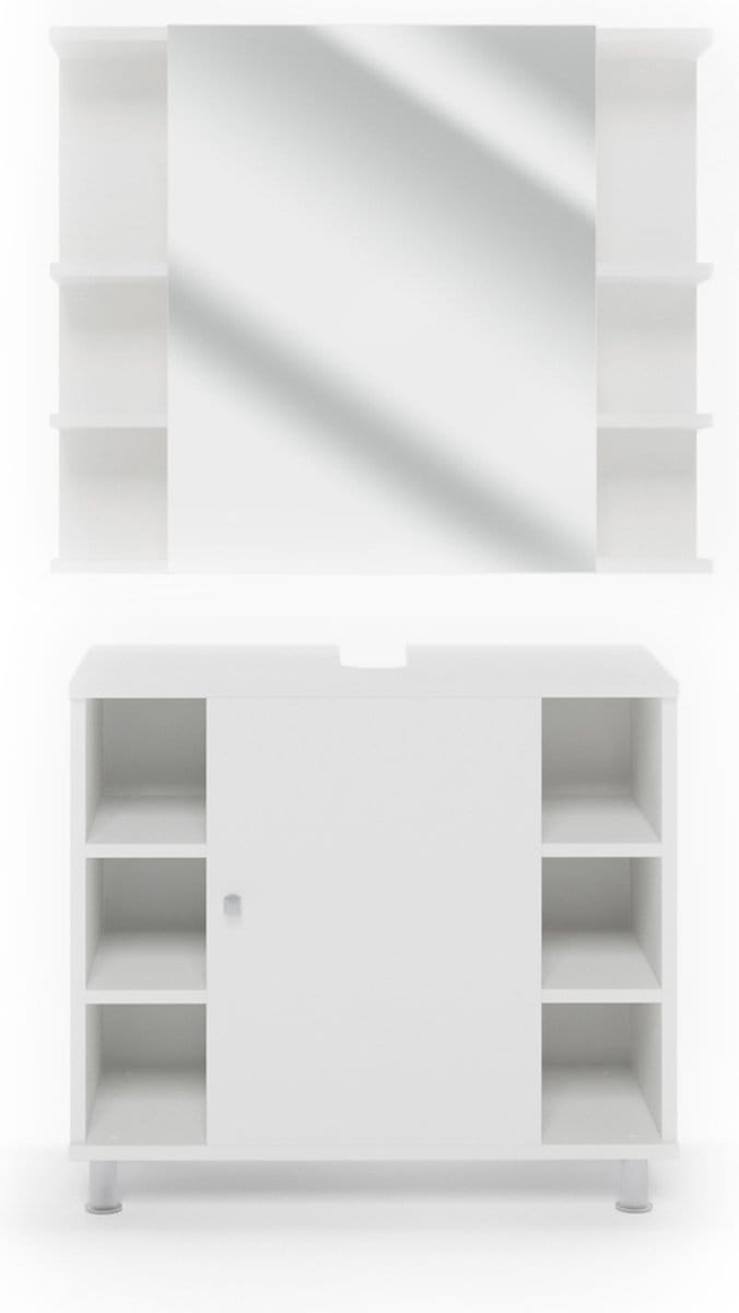 Vicco Badkamermeubel set Fynn, Wit, 2-delig