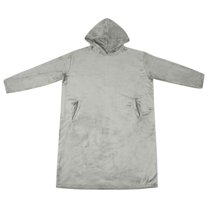 vidaXL Deken hoodie Grijs M Flanel