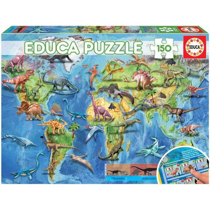 150 stukjes puzzel Educa Mapa Dinosaurios