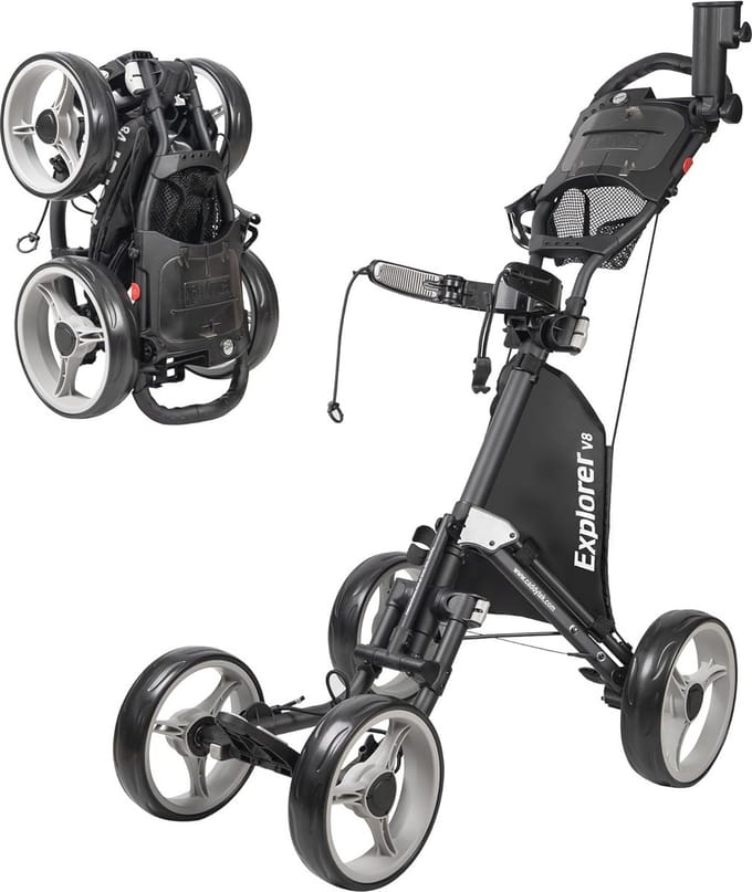 4-Wiel Golf Push Cart - Lichtgewicht en Verstelbaar