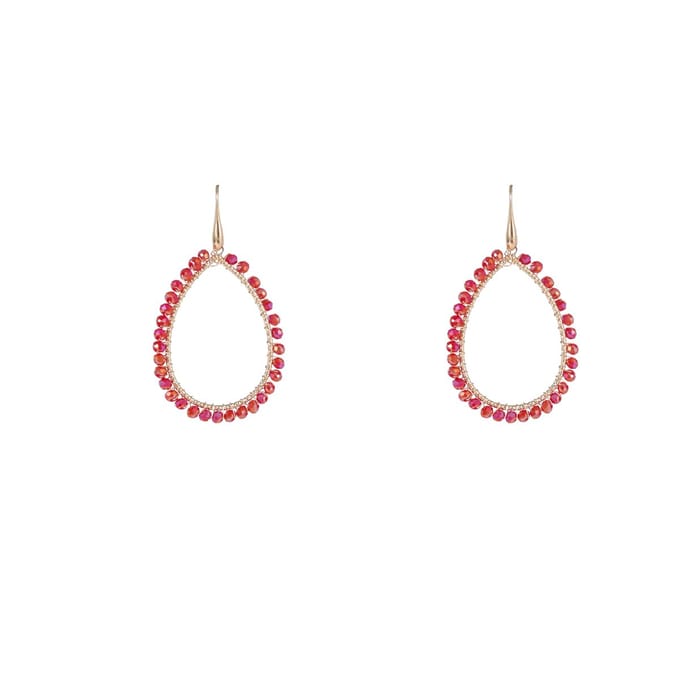 Day&Eve by Go Dutch Label Oorhangers Open Druppel Smal Fuchsia