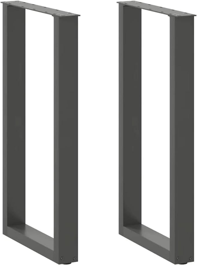 Set van 2 U-vormige Bartafelpoten - Verstelbare Hoogte Stalen Onderstel