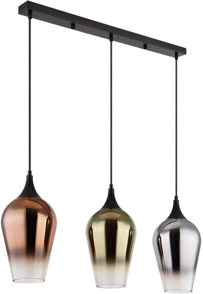 Globo - hanglamp - LAVUS - multicolor - glas - grote eettafellamp - E27 - 15552-3H