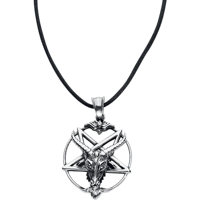 etNox hard and heavy - Gothic Halsketting - Goat Pentagram - zilverkleurig