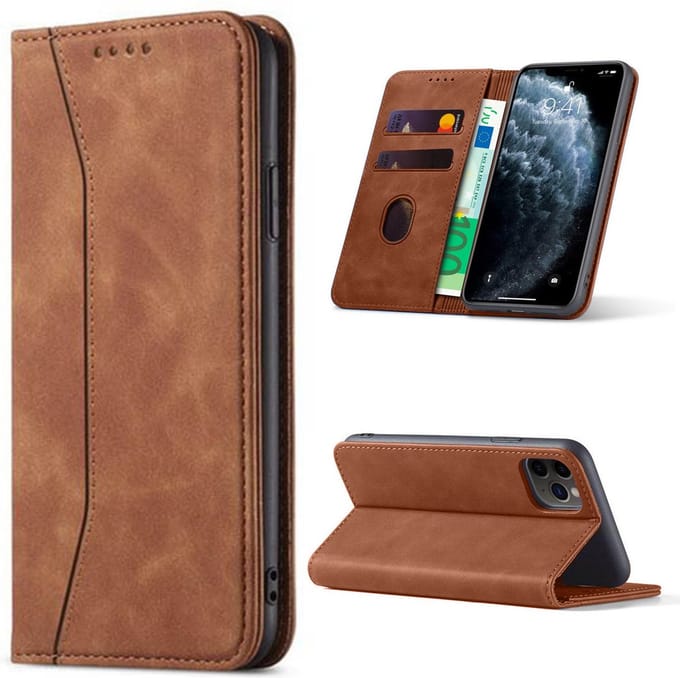 Hoesje geschikt voor iPhone 16 Plus - Bookcase - Pasjeshouder - Portemonnee - Kunstleer - Bruin