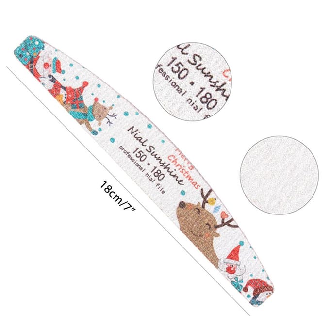 5 Stuks Kerst Nagelvijl Nagelkunst Multi Grit Nagel Bufferblok Manicure Vijlen Gel Polish Remover white