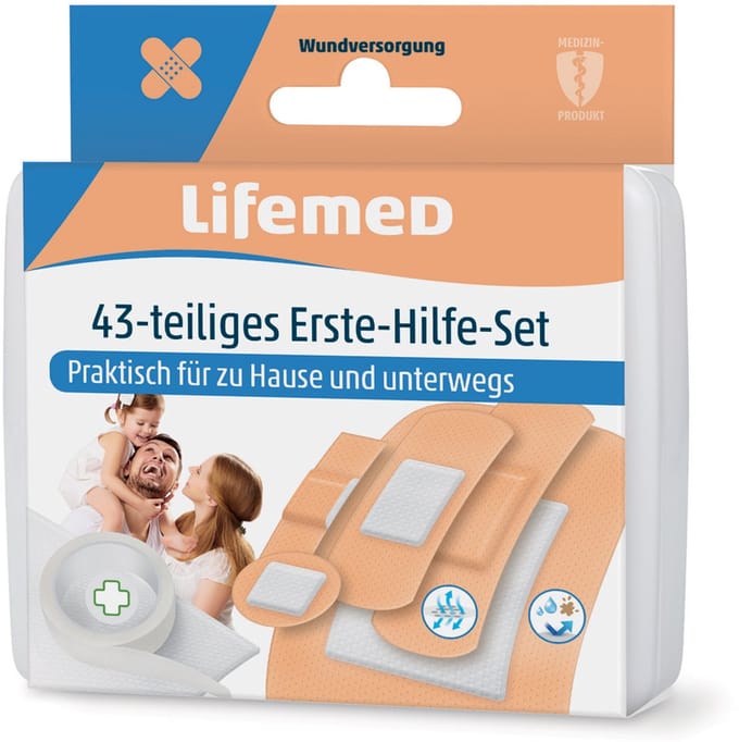Lifemed eerste hulp pleisterset, 43 stuks