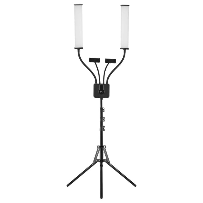 Flexibele Dubbele Armen LED Videolamp Fotografie Invullicht 3200K-5600K Dimbare met 2 stuks Flexibel UK Plug white