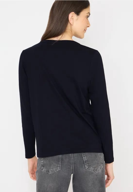 Shirt met lange mouwen met gespleten hals