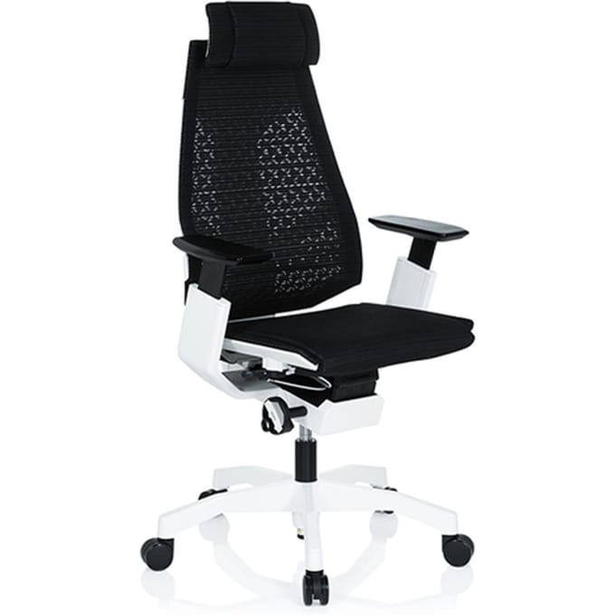 Bureaustoel GENIDIA PRO WHITE Netstof zwart hjh OFFICE