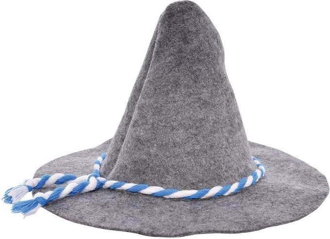 Beierse hoed voor het Oktoberfeest Grijs