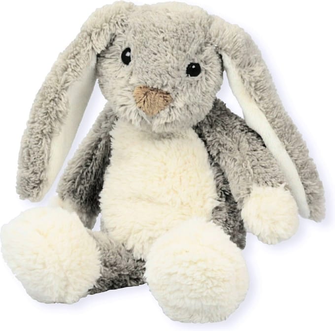 Inware Konijn knuffeldier - grijs - zittend - 17 cm - pluche haas