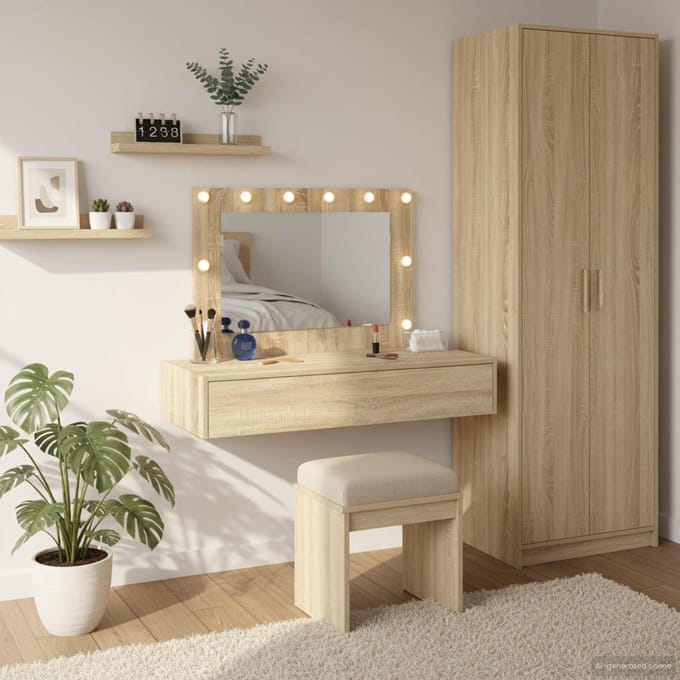 vidaXL - Kaptafel - Bruin - 100 - x - 40 - x - 70 - cm - Bewerkt - hout