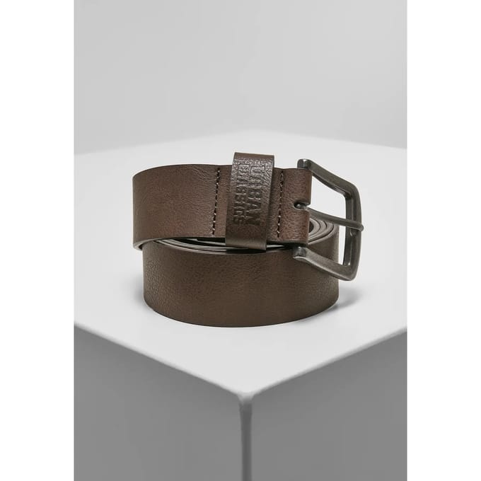 Urban Classics Leather Imitation Unisex Riem - bruin - M