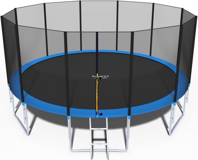 Trampoline 490 cm met Net & Ladder - Blauw/Zwart - Max. 150 kg