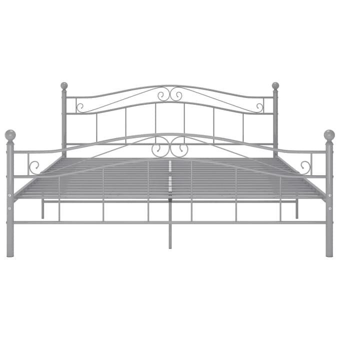 vidaXL - Bedframe - metaal - grijs - 160x200 - cm