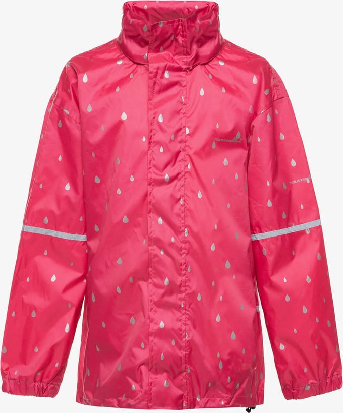 Mountain Peak kinder regenjas - Roze - Met capuchon - Ritssluiting - Maat 146/152