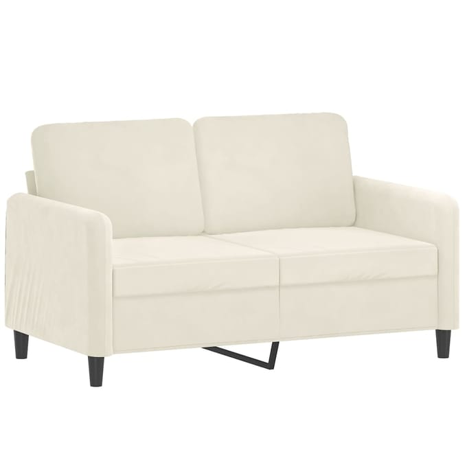 vidaXL - 2-delige - Loungeset - fluweel - crèmekleurig