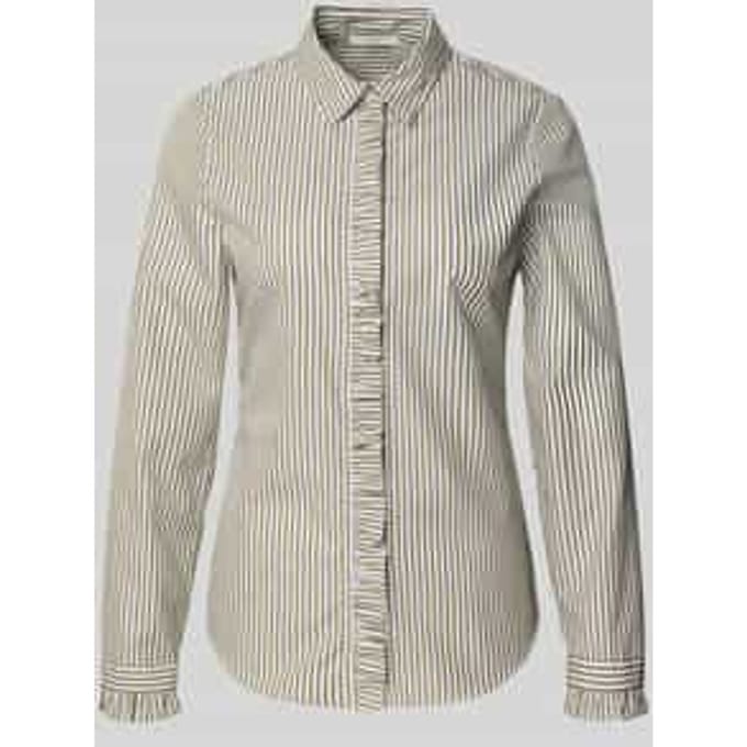Slim fit overhemdblouse met 3/4-mouwen