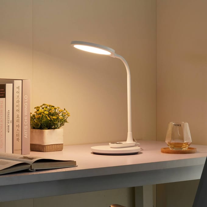 Lindby LED tafellamp Valtaria, wit, CCT, dimbaar