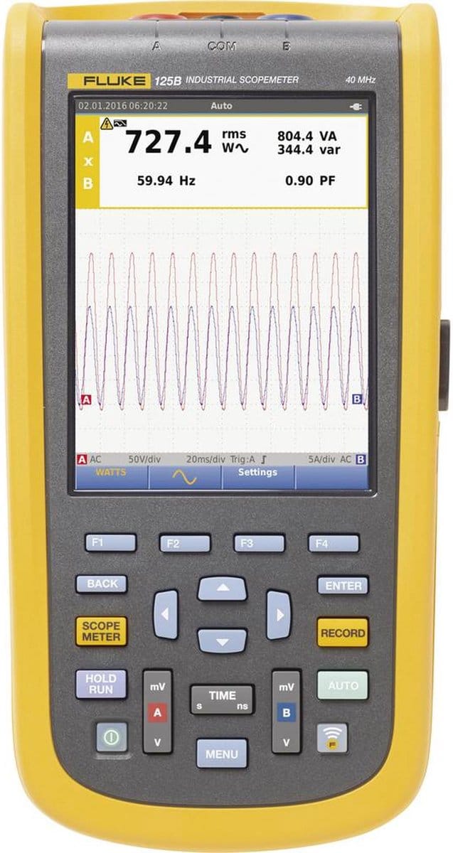Fluke 125B/EU Handoscilloscoop 40 MHz 2-kanaals 4 GSa/s Multimeterfuncties 1 stuk(s)