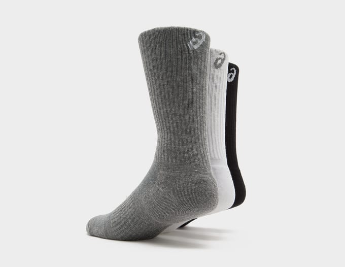 Asics 3 Pack Crew Sock Sokken Unisex - Zwart - Maat 43 - 46 - Katoen
