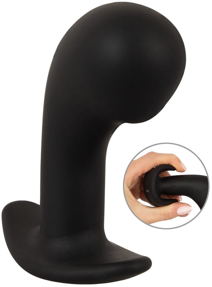 Anos Big Head Prostaat Plug Vibrator Zwart