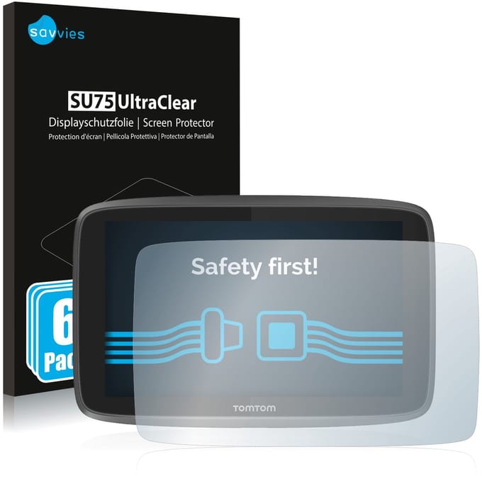 Savvies - Screenprotector voor TomTom Go 6200 - Folie Beschermfolie transparant 6 Stuks