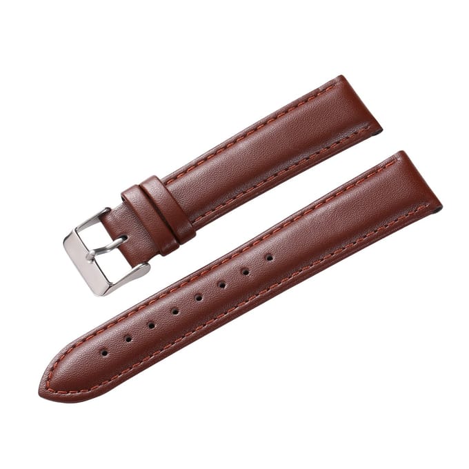 Klassiek Horlogebandje-Echt Leer-Bruin-20mm