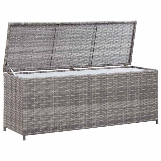 vidaXL - Tuinbox - 150x50x60 - cm - poly - rattan - grijs