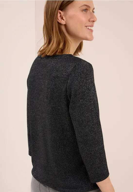Shirt met glitterdetails