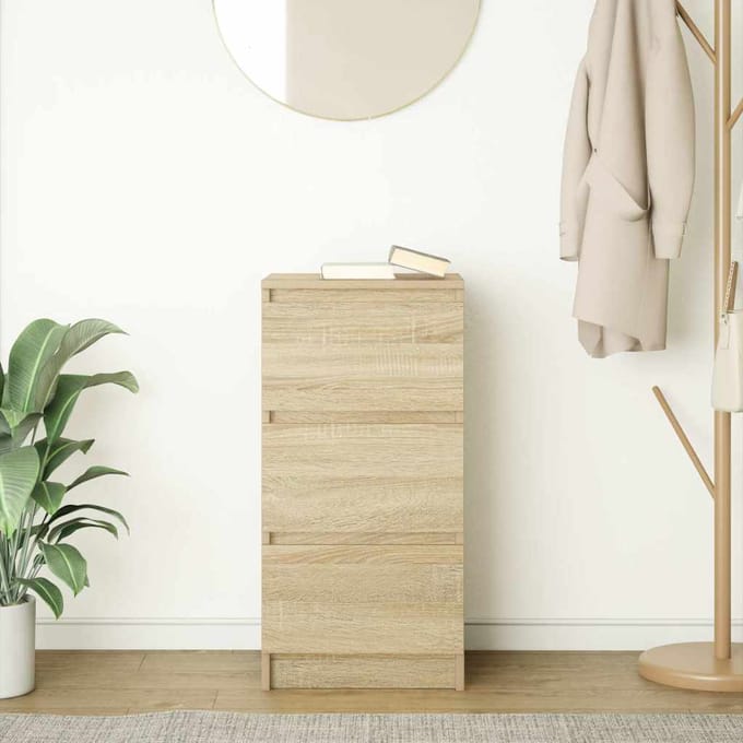 vidaXL - Dressoir - 37,5x35x76cm - bewerkt - hout - sonoma - eikenkleurig