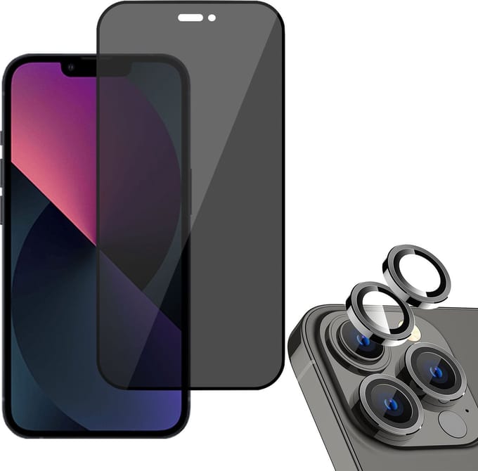 Geschikt voor iPhone 14 Plus Privacy Screenprotector + Beschermglas Geschikt voor iPhone 14 Plus Camera Lens - Privé - Glas