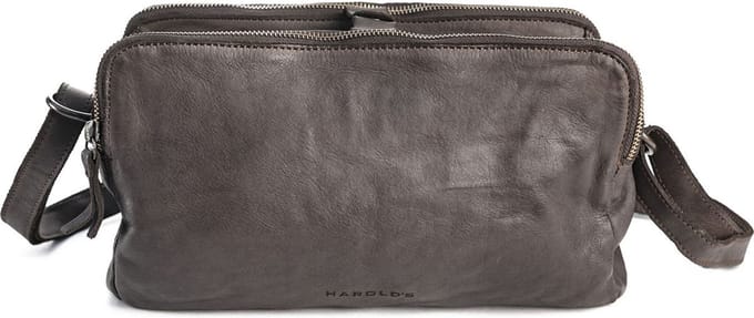 HAROLD'S Leren schoudertas Submarine Handbag Triple Brown donkerbruin