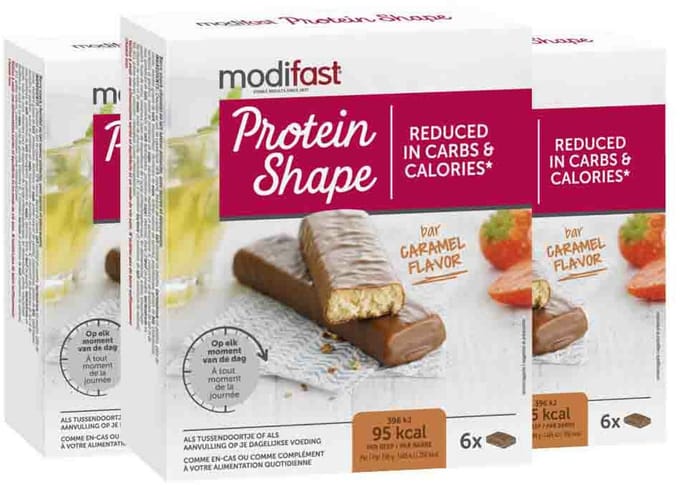 Modifast Protein Shape Reep Chocolade-Karamel - 3 x 6 x 27 gr - Voordeelverpakking