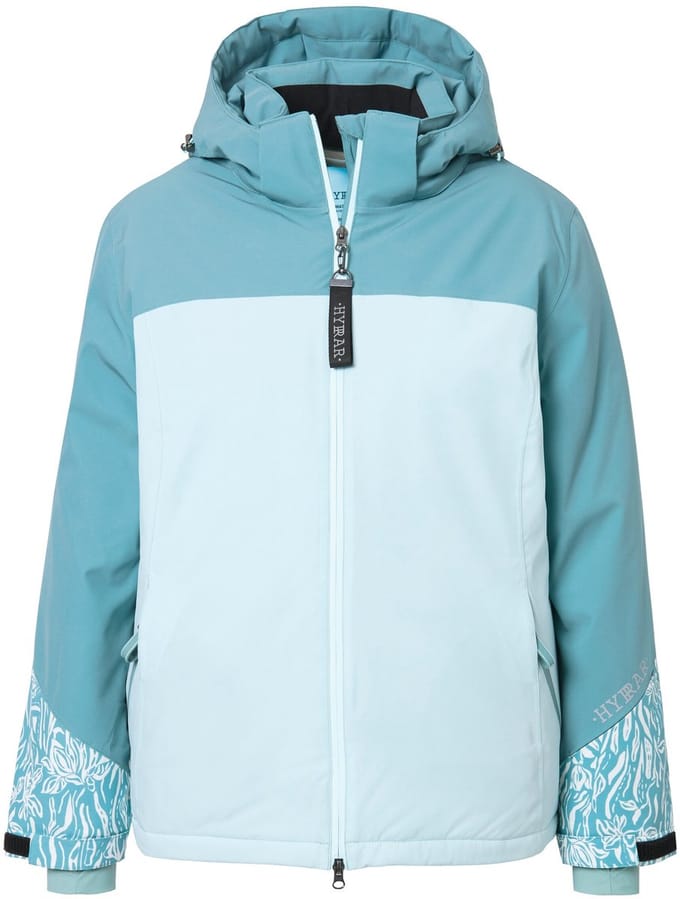 Ulla Popken - Dames - HYPRAR functionele jas waterdicht sneeuwrok capuchon - Gletsjergroen - Maat 42+