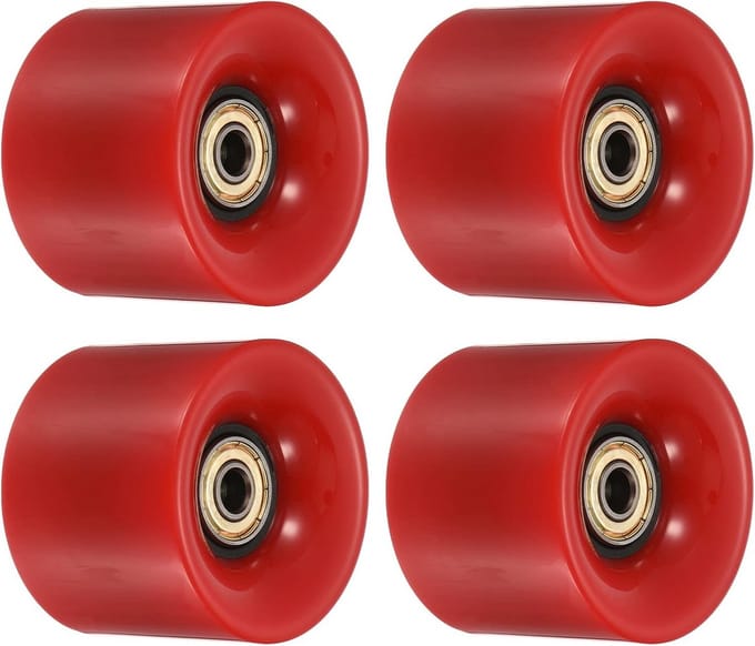 Set van 4 Longboard Wielen 60mm met Lagers voor Skateboard en Cruiser
