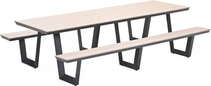 Garden Impressions Bell picknick set 280x178 cm carbon black light teak vironwood
