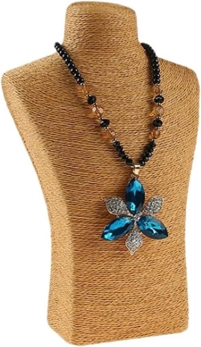 Presentatiebuste Halskettingen - Sieraden Display - Sieraden Presenteren - Elegante Fluweel Textuur - H29 - Geel