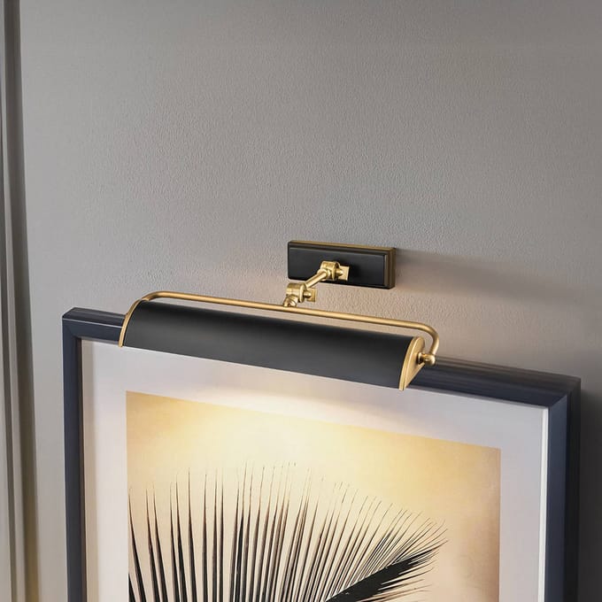 Elstead Lighting LED Schilderijverlichting Winchfield | 2X E14 Max 40W | Dimbaar | Aged Brass & Matte Black