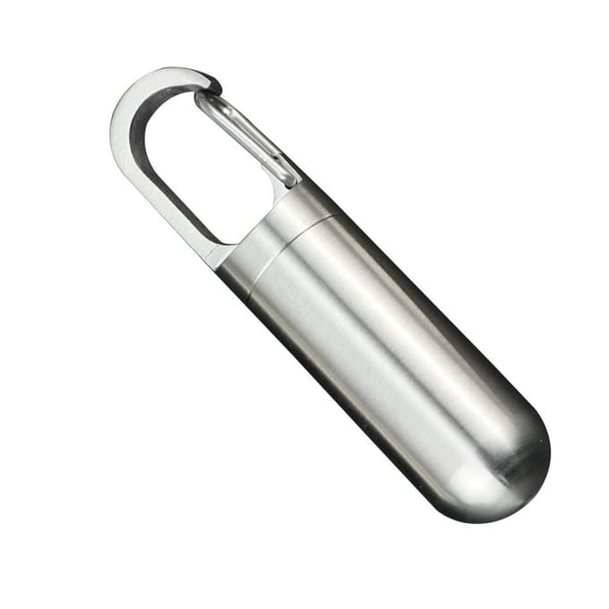 Conteneur à médicaments en acier inoxydable J21, étanche, portable, mini-capsule, porte-bouteille white