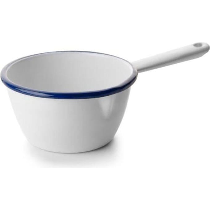 Casserole - Ibili - 904012 - 12 cm - Émail blanc - Bec verseur pratique blanc