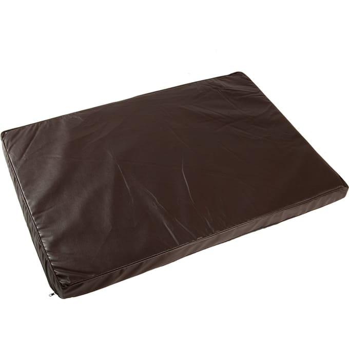 - L 100 x B 70 x H 6 cm - Hondenkussen Wellness Kunstleer Donkerbruin