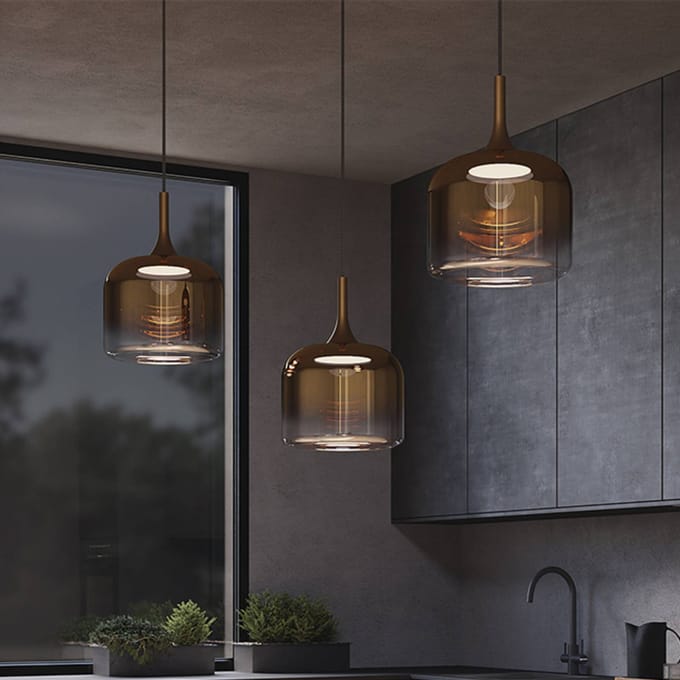 Maytoni LED hanglamp Spirito, goud, glas/metaal, Ø 26 cm