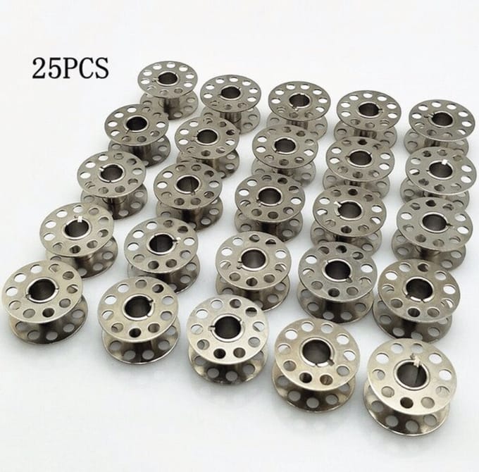 WiseGoods Naaimachine Spoelen RVS - Universele Spoeltjes Naaigaren - 25 Stuks - RVS
